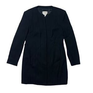 Vintage Black Louis Feraud Long Sleeve Women's Blazer Coat